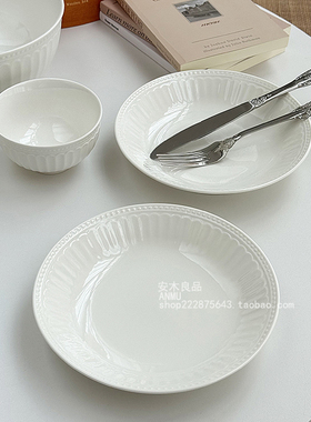 【限时特12.99两个】法式轻奢精致浮雕罗马系列釉下彩陶瓷饭碗盘