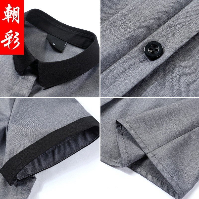 酒店工作服夏装女饭店西餐厅咖啡店餐饮服务员短袖衬衣火锅店制服