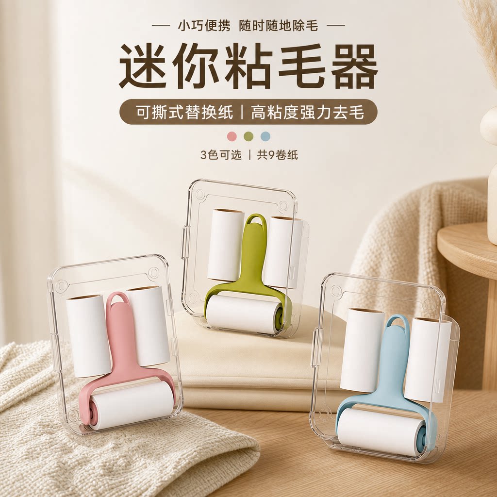 迷你粘毛器滚筒可撕式替换纸