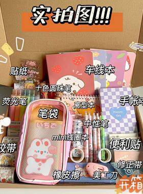 9.9手帐礼盒一整套学习用品笔袋小女生高颜值套盒特价清仓大礼包文具福盒开学大礼包笔袋动笔