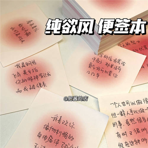 小红书纯欲少女心便签本4本200张
