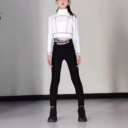 少儿儿童模特训练练功服T台走秀时装女童形体礼仪国潮演出服纯棉
