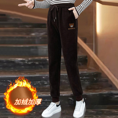 淘宝特价版断码品牌处理清仓亏本限时秒杀加绒卫裤女2023年秋冬新