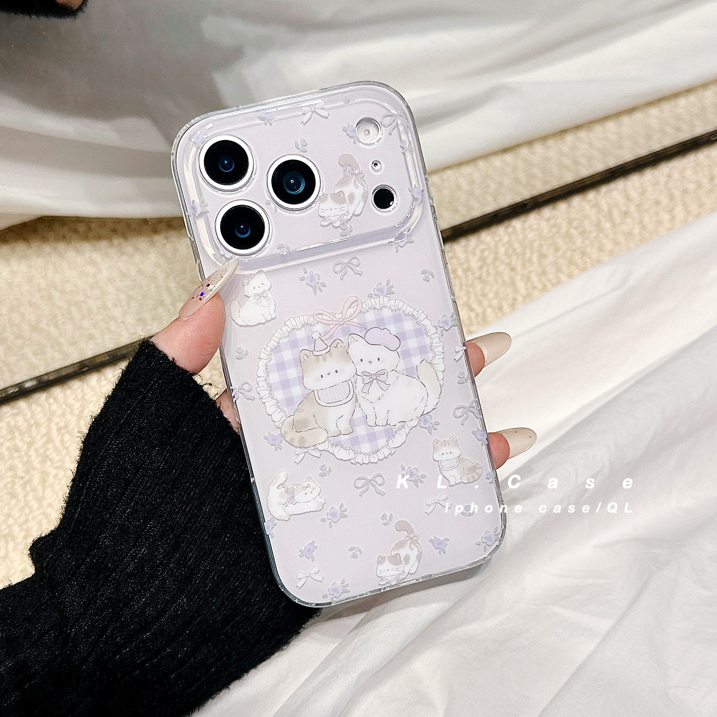 适用苹果16手机壳iPhone17保护套15promax新款13/14硅胶18pro全包防摔小众高级感少女心可爱碎花猫咪