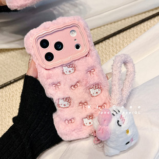 壳侣适用苹果17手机壳iPhone17promax新款16Pro防摔保护套15硅胶14全包13小众高级感超好看毛绒带腕带女软外p