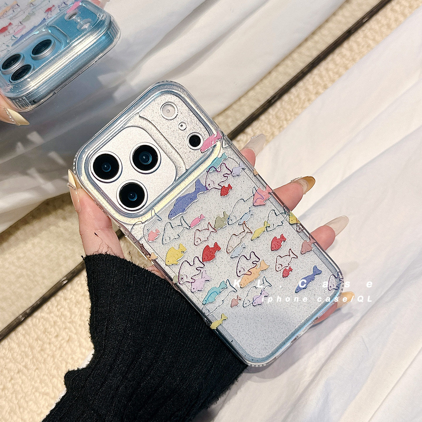 壳侣 透明闪粉小鱼群适用苹果17手机壳iPhone17promax新款16防摔保护套15硅胶14全包13小众高级感独特ins女软,3C数码配件,手机保护套/壳,淘宝优惠券,粉丝福利购,淘宝优惠卷