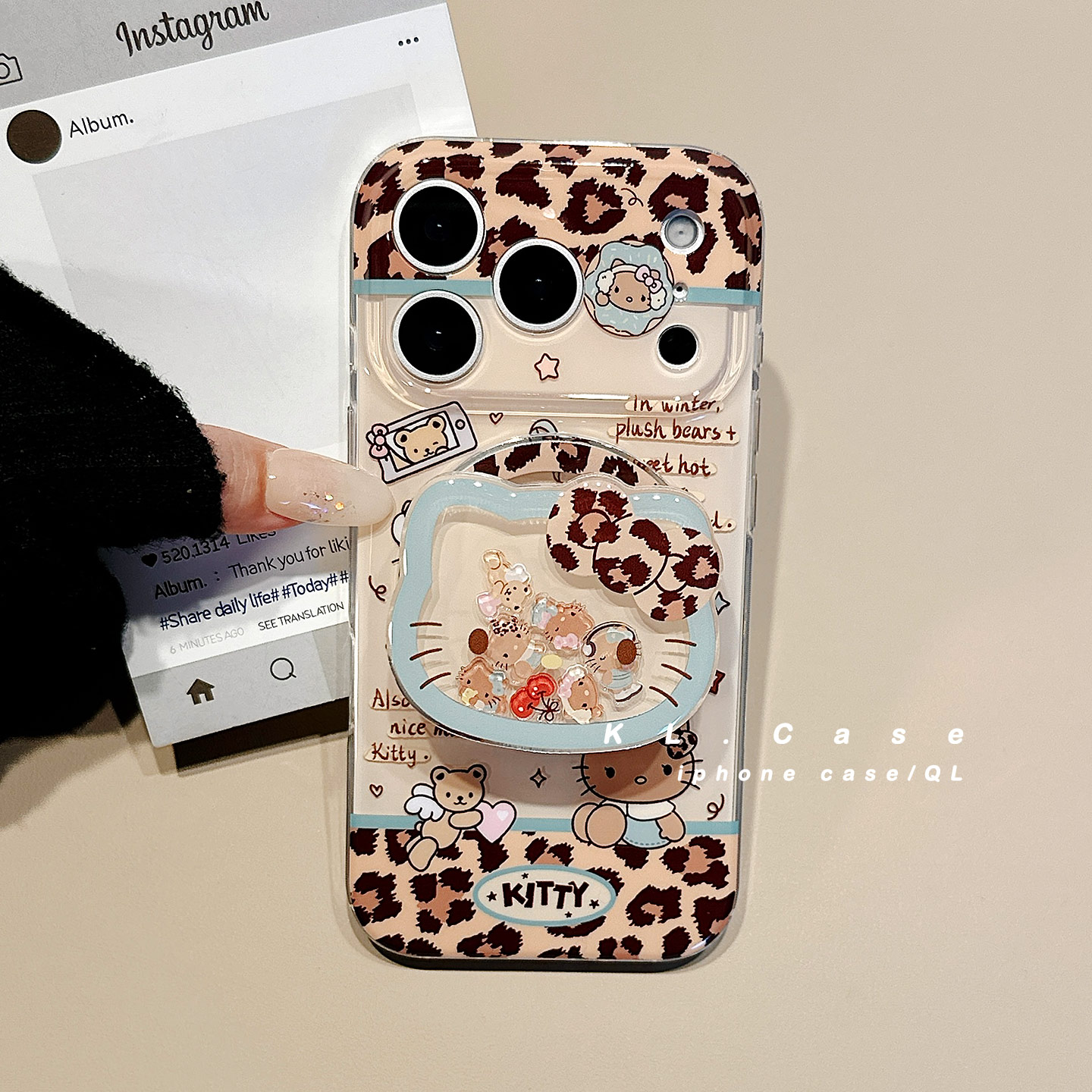 壳侣适用于苹果16手机壳iPhone17promax新款15保护套13/14防摔17全包小众高级感可爱豹纹卡通带磁吸支架女软p