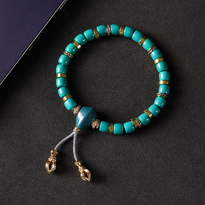 原矿绿松石新中式好运串珠手链