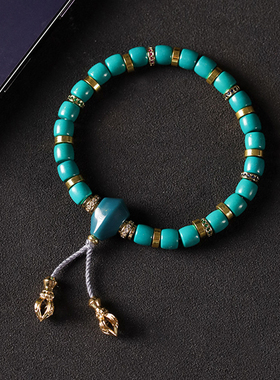 原矿绿松石新中式好运串珠手链