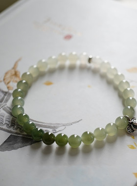 天然和田玉渐变手串复古风手链