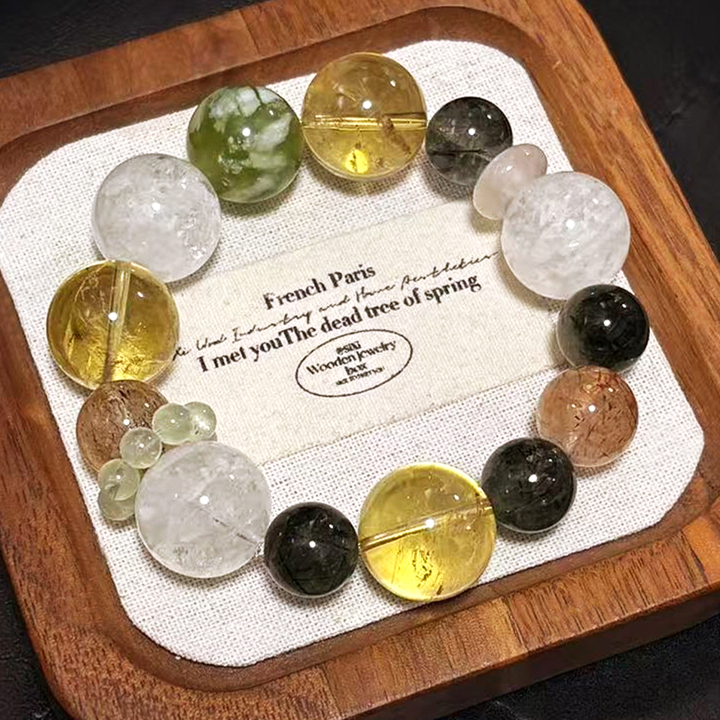 黄水晶绿发晶招财转运轻奢手串