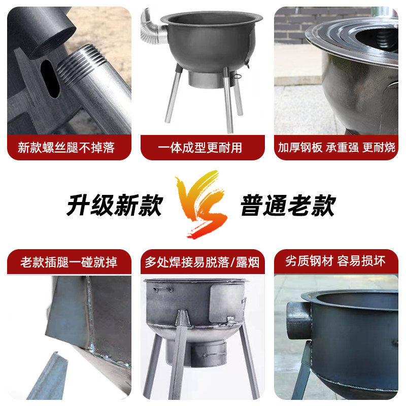 材火灶台单灶厨房灵活可移动式农村家用户外庭院不锈钢地锅柴火灶