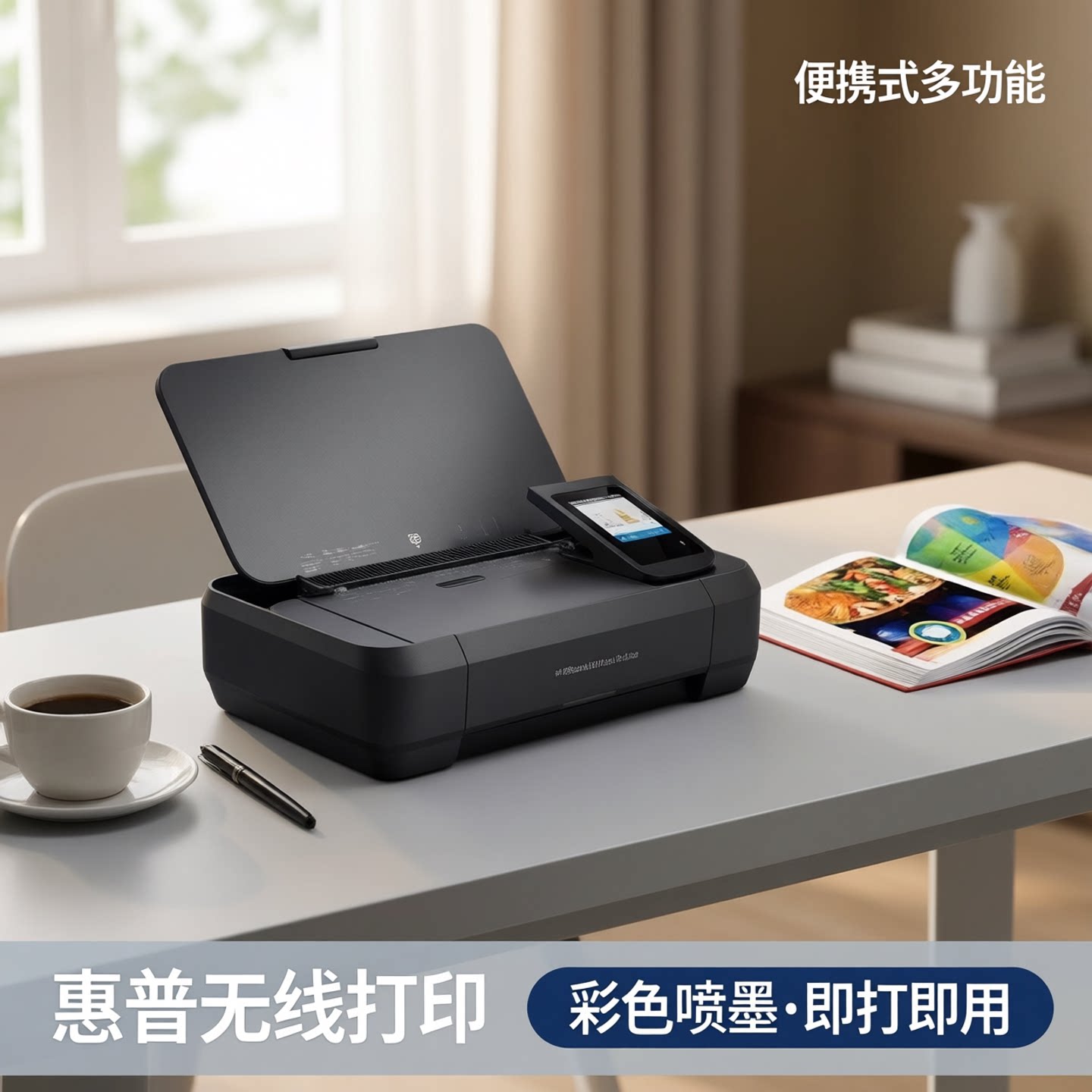 惠普HP200/250便携式家用无线移动多功能A4彩色喷墨打印机