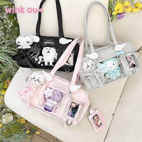 日常款单肩斜挎痛包可放娃包追星