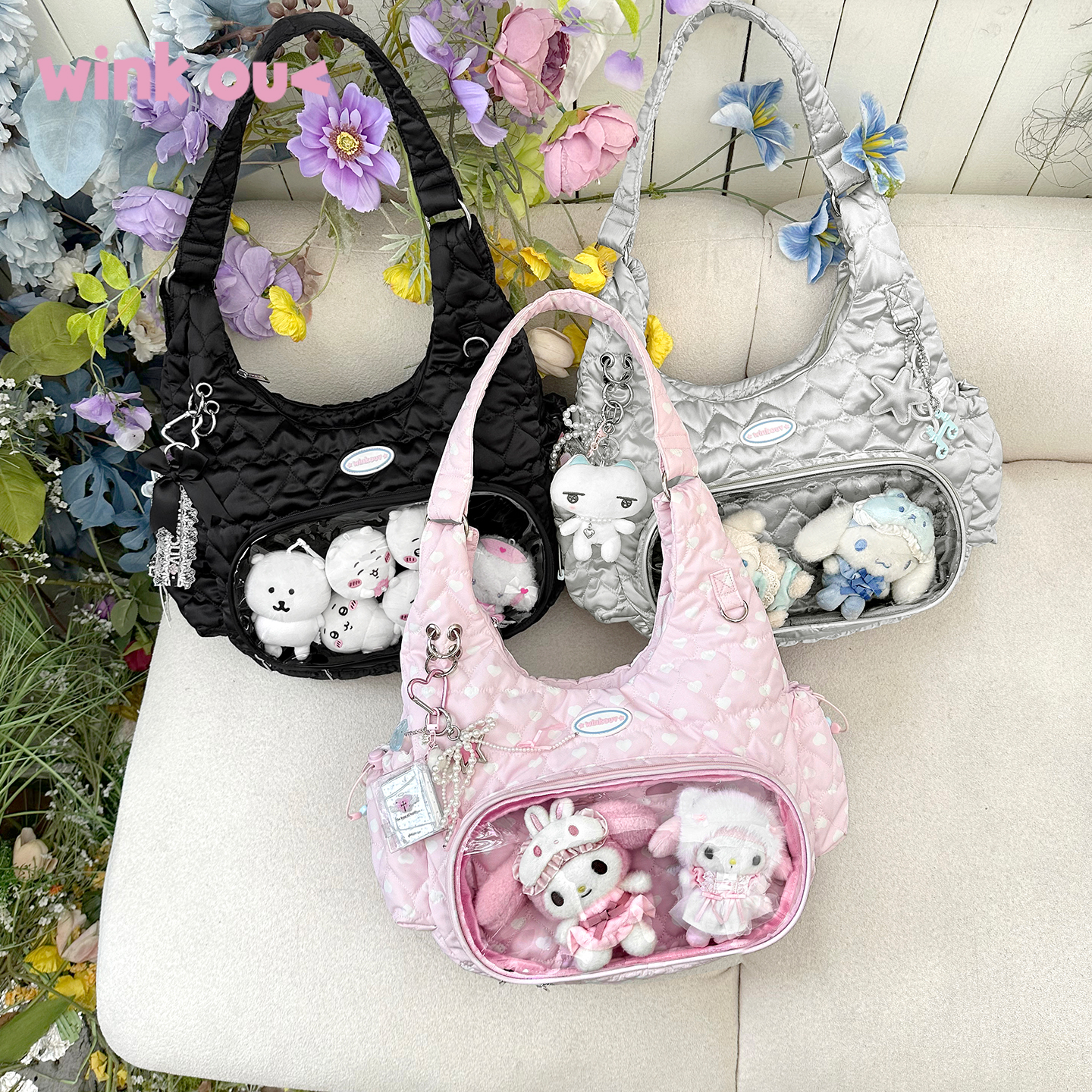 winkouv小食量痛包大容量斜挎包