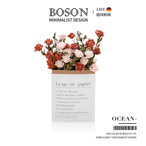 BOSON·Ocean·仿真花ins风玫瑰法式干花假花装饰复古纸袋 | 滨洋