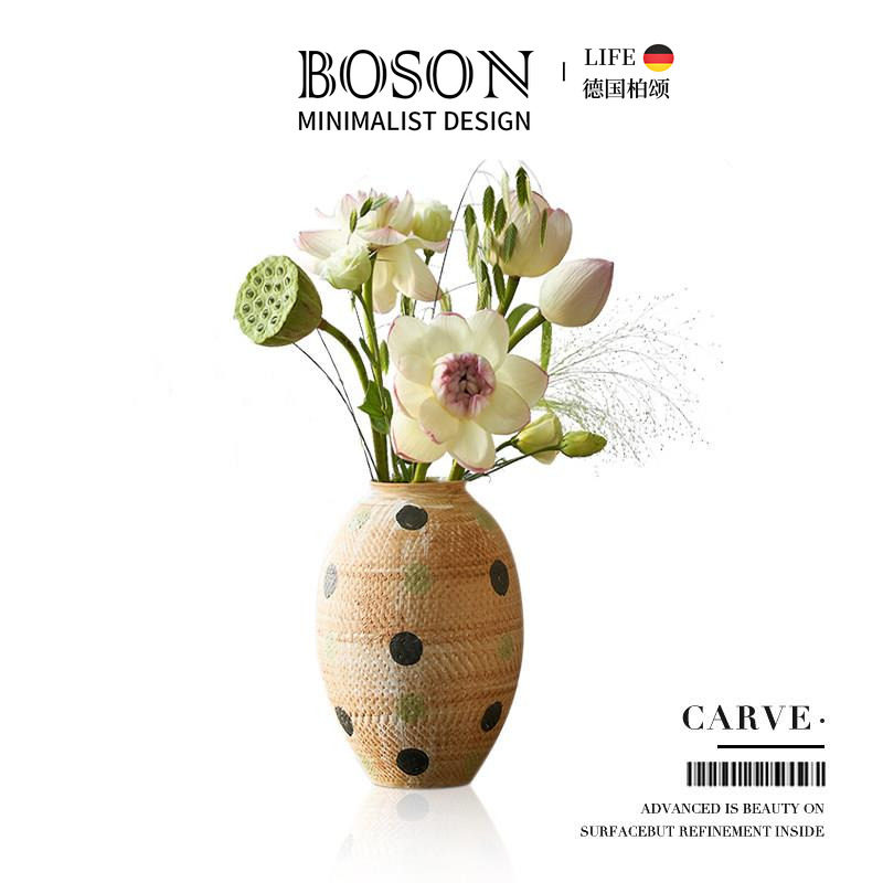 BOSON·Angry·花瓶波点侘寂风中古家居摆饰装饰陶瓷新中式 |细琢