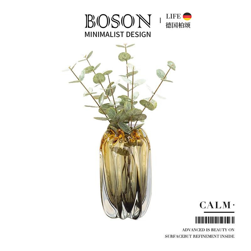 BOSON·Calm·花瓶水晶玻璃花器北欧客厅家居轻奢装饰摆饰 | 安然