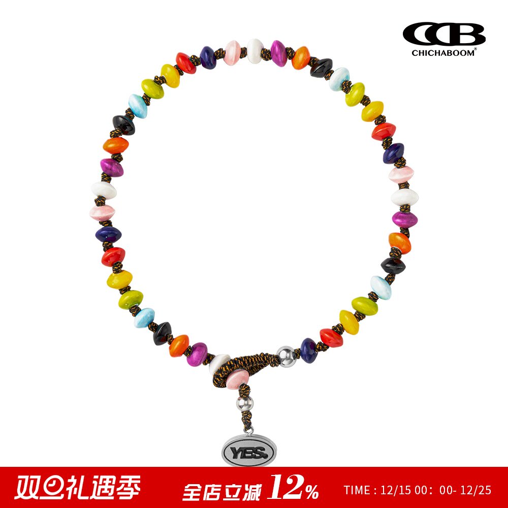 CHICHABOOM编织彩色陶瓷珠项链
