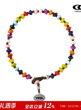CHICHABOOM编织彩色陶瓷珠项链