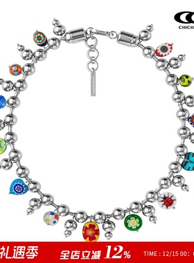 CHICHABOOM大号花色琉璃挂坠项链