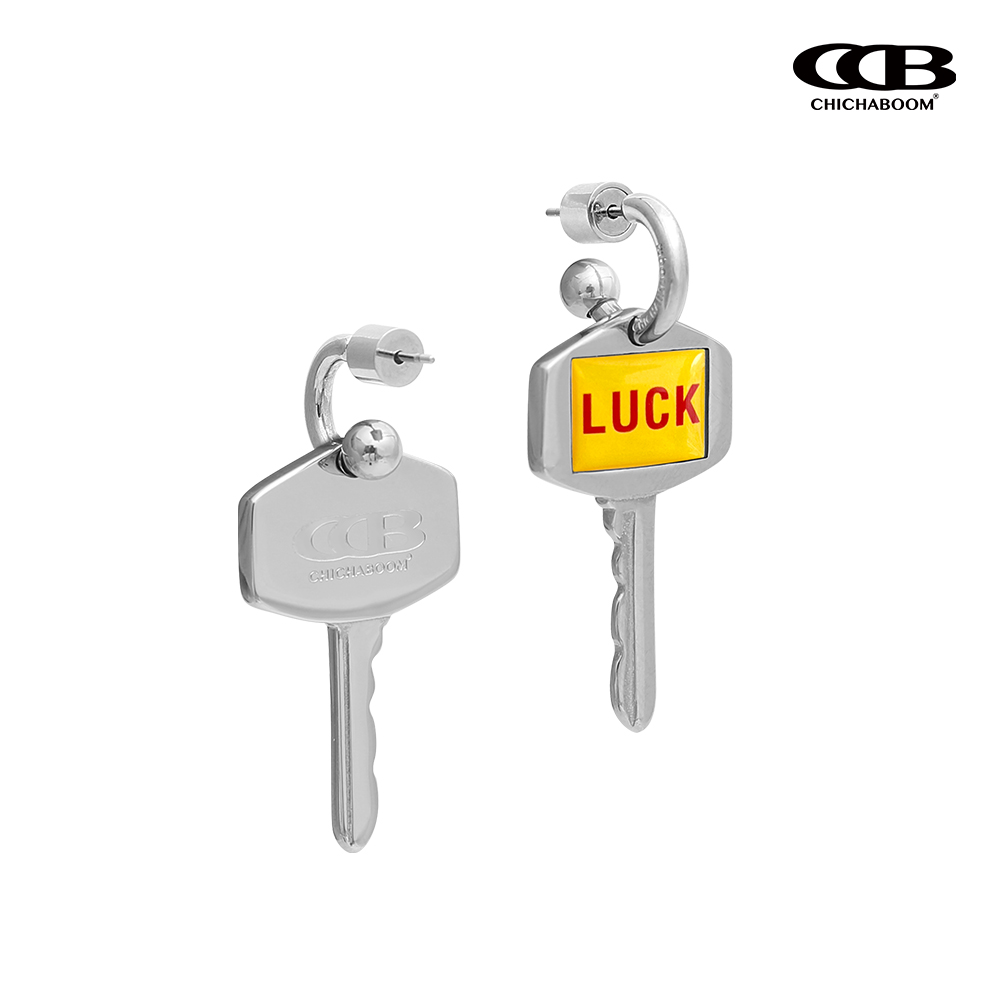 CHICHABOOM趣味街头LUCK钥匙吊坠耳环耳钉男女同款