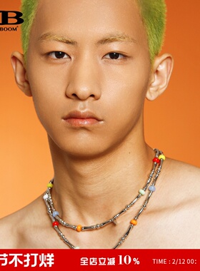 CHICHABOOM彩色琉璃珠钛钢组合项链CCB男女情侣款