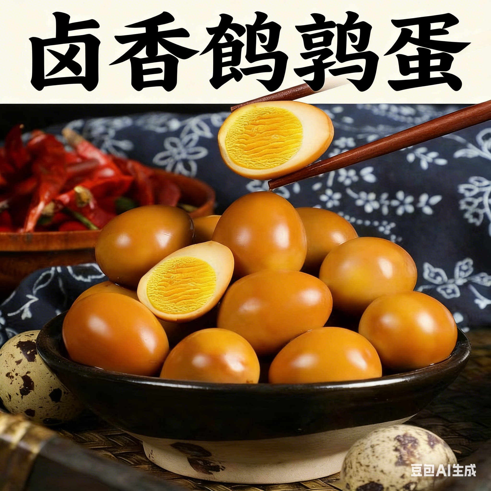 五香味卤蛋鹌鹑蛋卤味解馋零食宵夜野餐健康即食休闲批发卤蛋零食