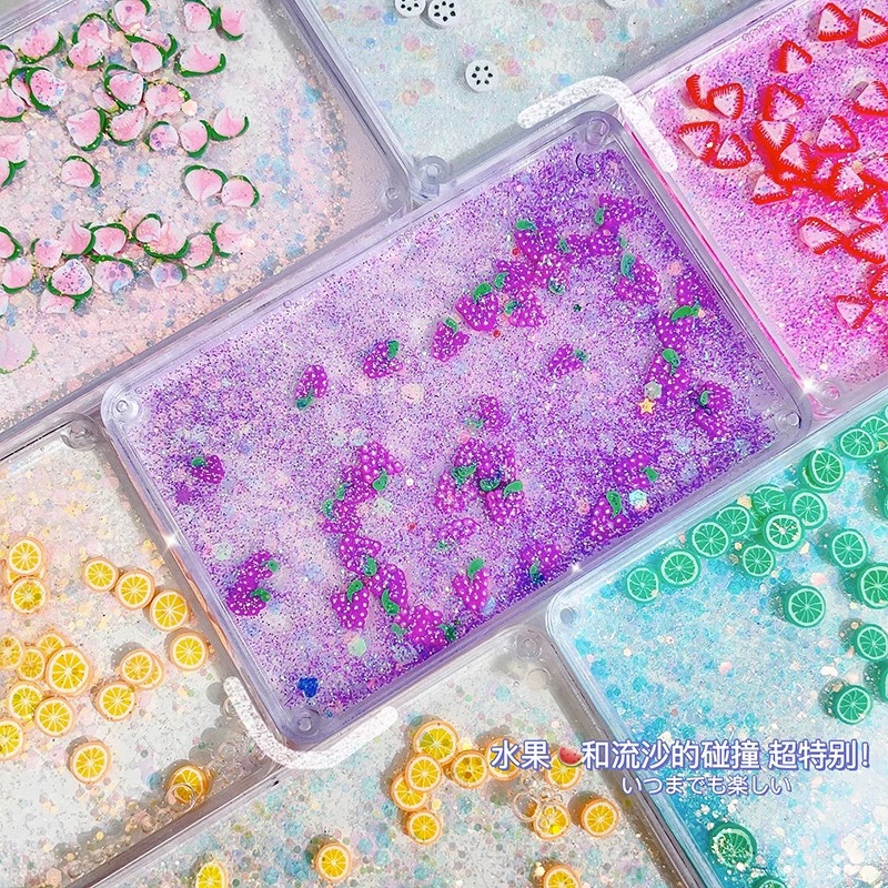 diy创意入油流沙水果咕卡砖麻将卡砖手帐咕卡盘女孩咕盘咕咔砖块