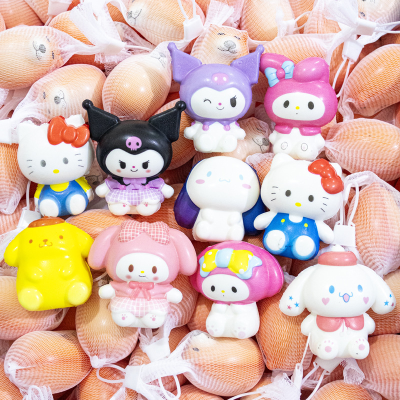 新品网袋三丽网红鸥解压捏捏乐慢回弹玩具发泄减压玉桂卡通摆件