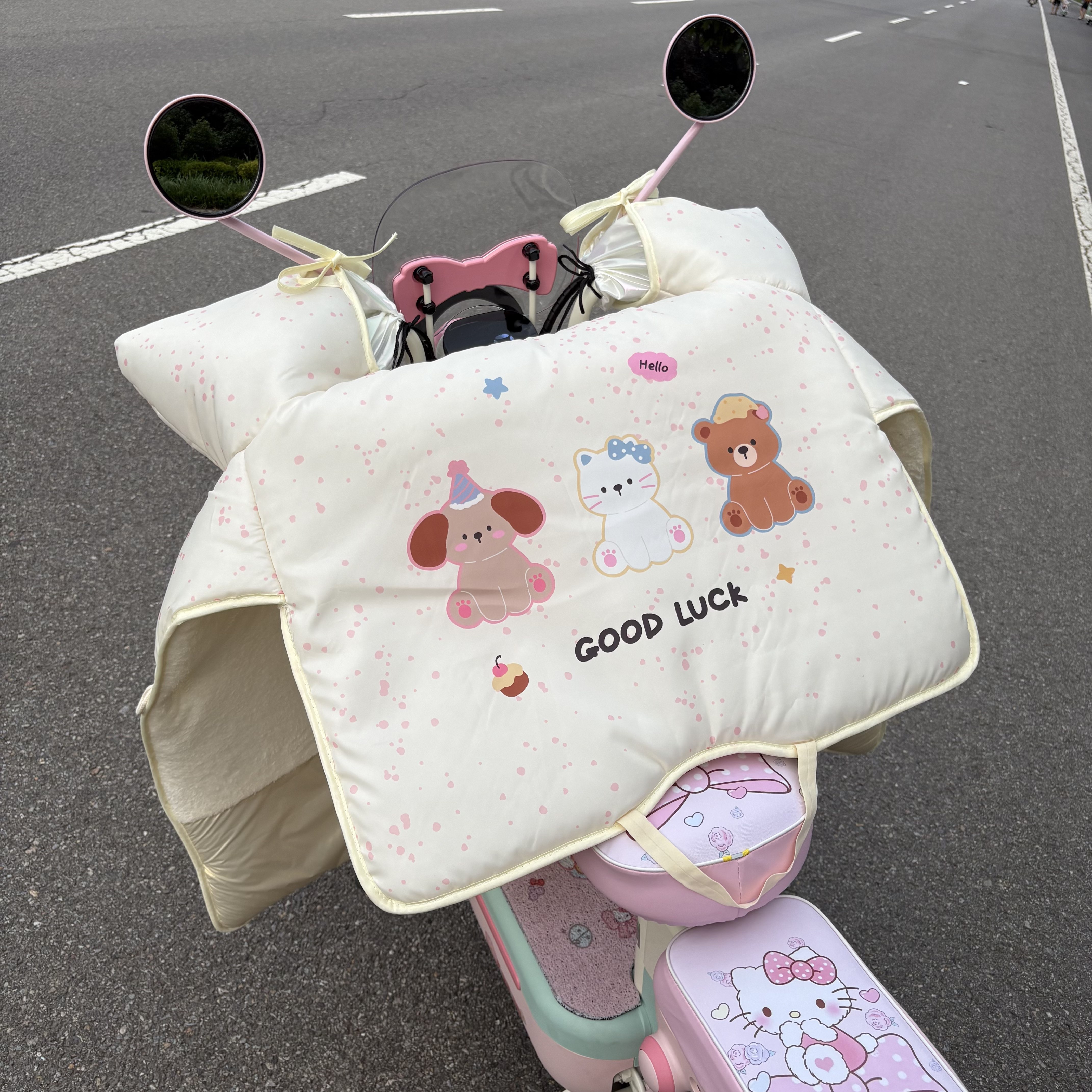 冬季电动车挡风被加绒加厚高颜值