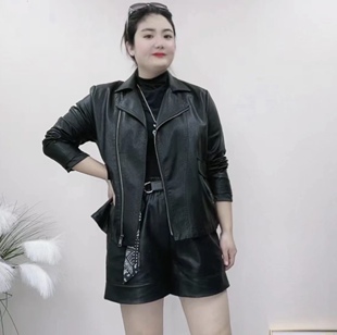高腰显瘦机车皮夹克百搭上衣潮 2023韩版 大码 皮衣女外套春秋新短款