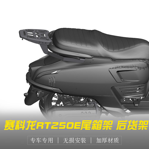 赛科龙RT250E改装后货架尾箱架