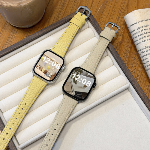 适用iwatch方头马蹄扣真皮表带