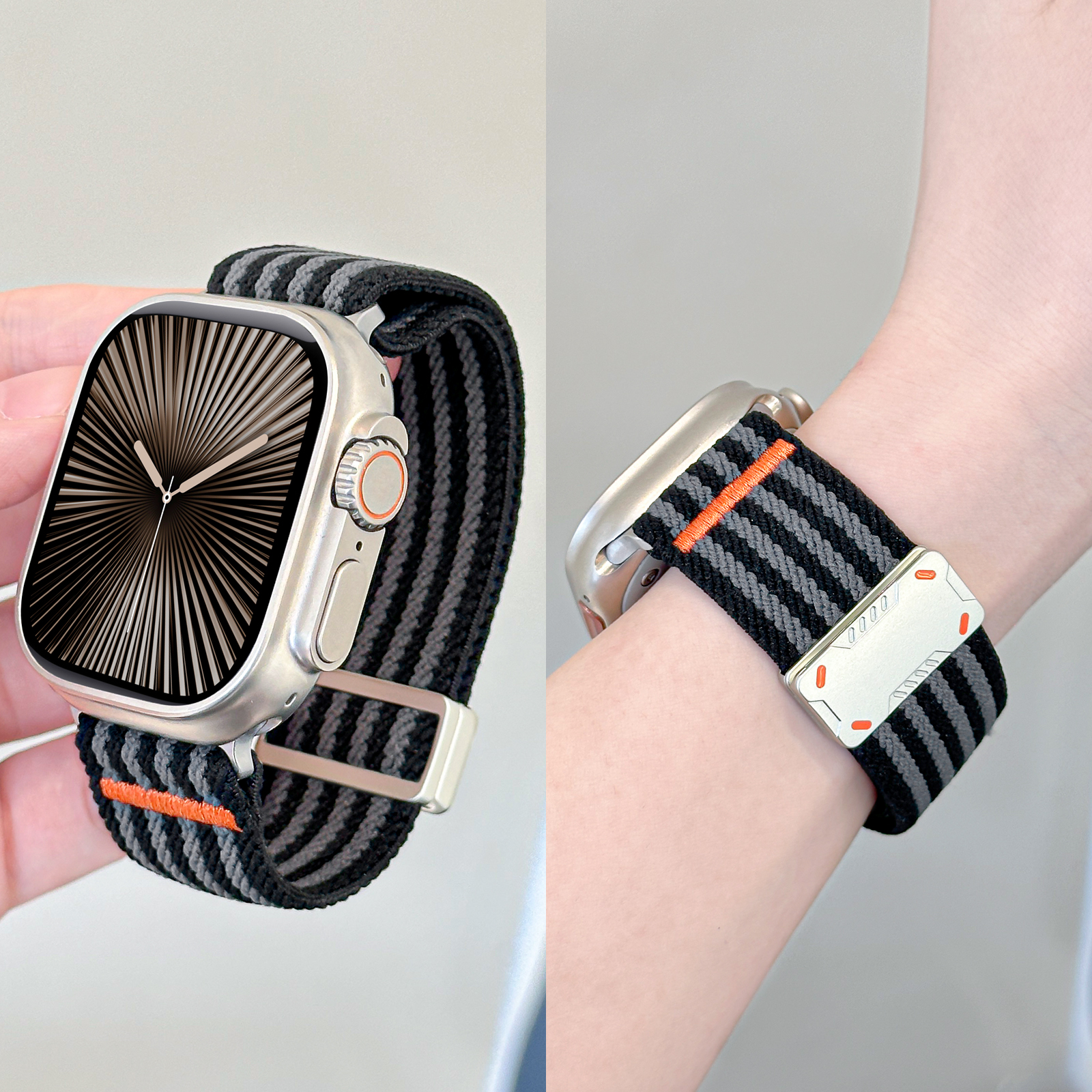 适用iWatch机甲工装磁吸扣男表带