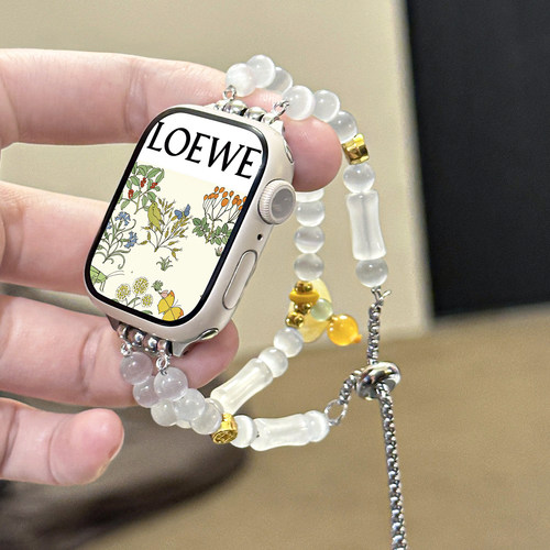 适用iWatch招财元宝猫眼石表带