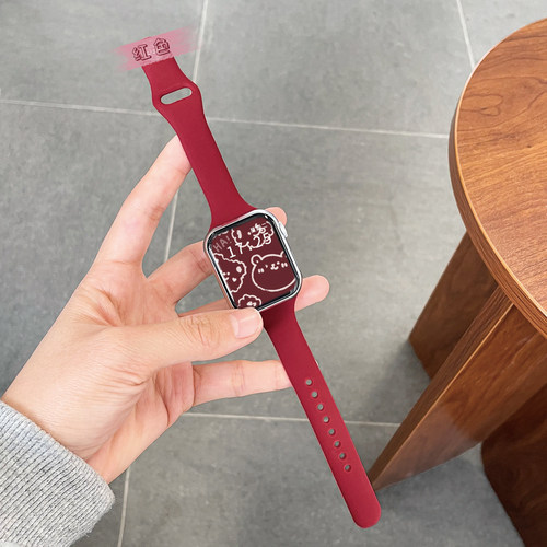 适用iwatch硅胶小蛮腰蝴蝶扣表带