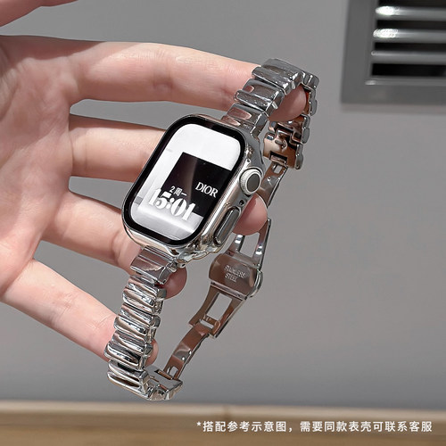 适用iwatch不规则小方块金属表带