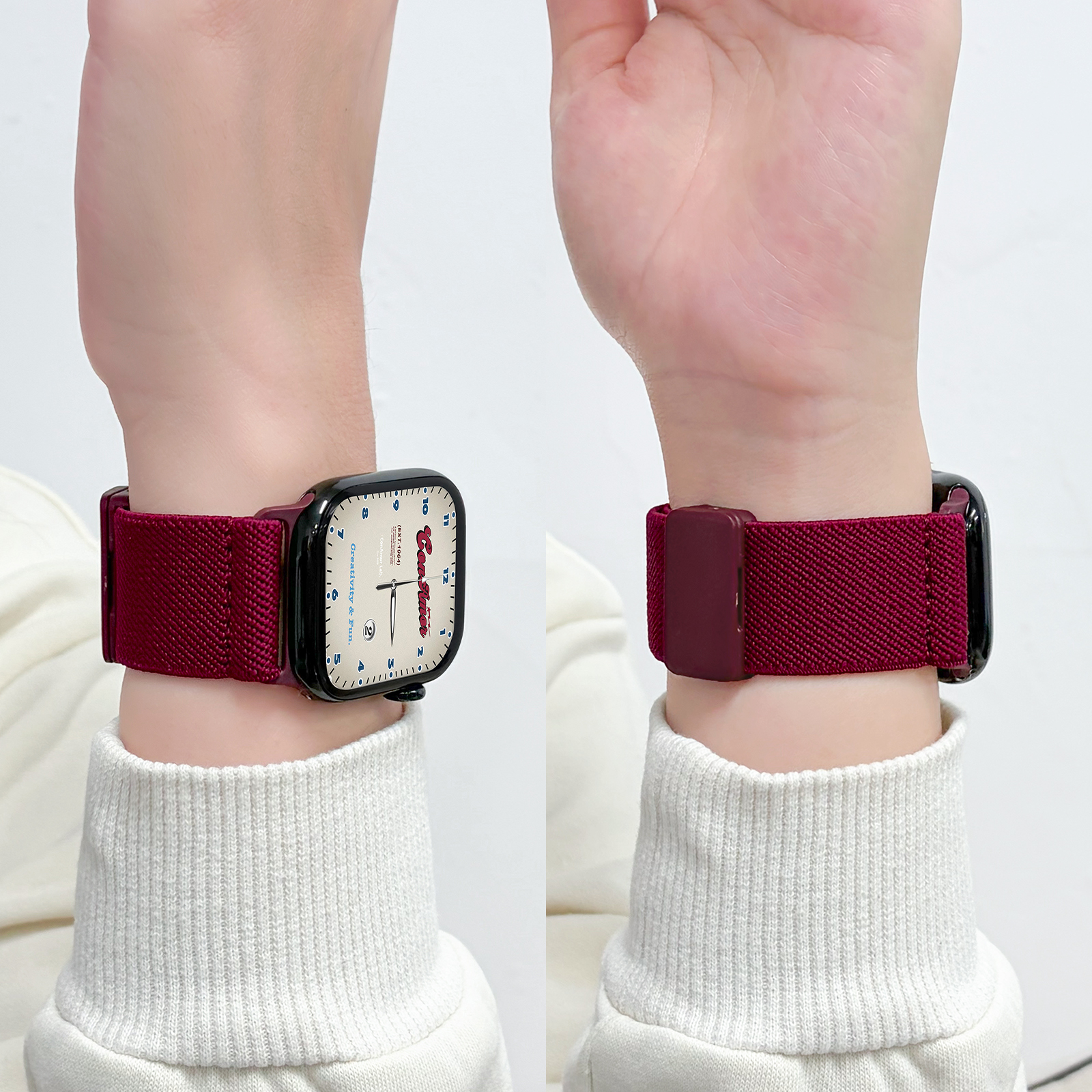 适用iwatch超薄舒适平纹尼龙表带