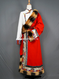 2023新款毛呢藏袍女款大毛领藏式服装西藏云南旅拍民族风服装