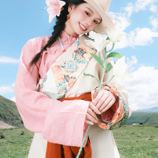 藏布拉雪域幻彩新款藏族服装女士藏式民族风旅拍写真套装打卡藏装