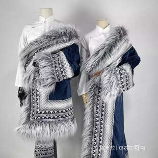 藏族藏装波西米亚风藏袍云南西藏旅拍吴邪藏袍cos蒙古舞蹈服装男