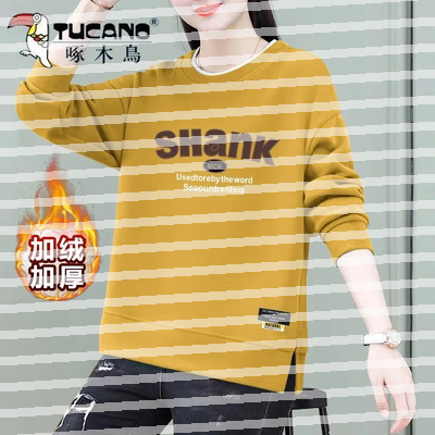 啄木鸟加绒加厚宽松纯棉通勤