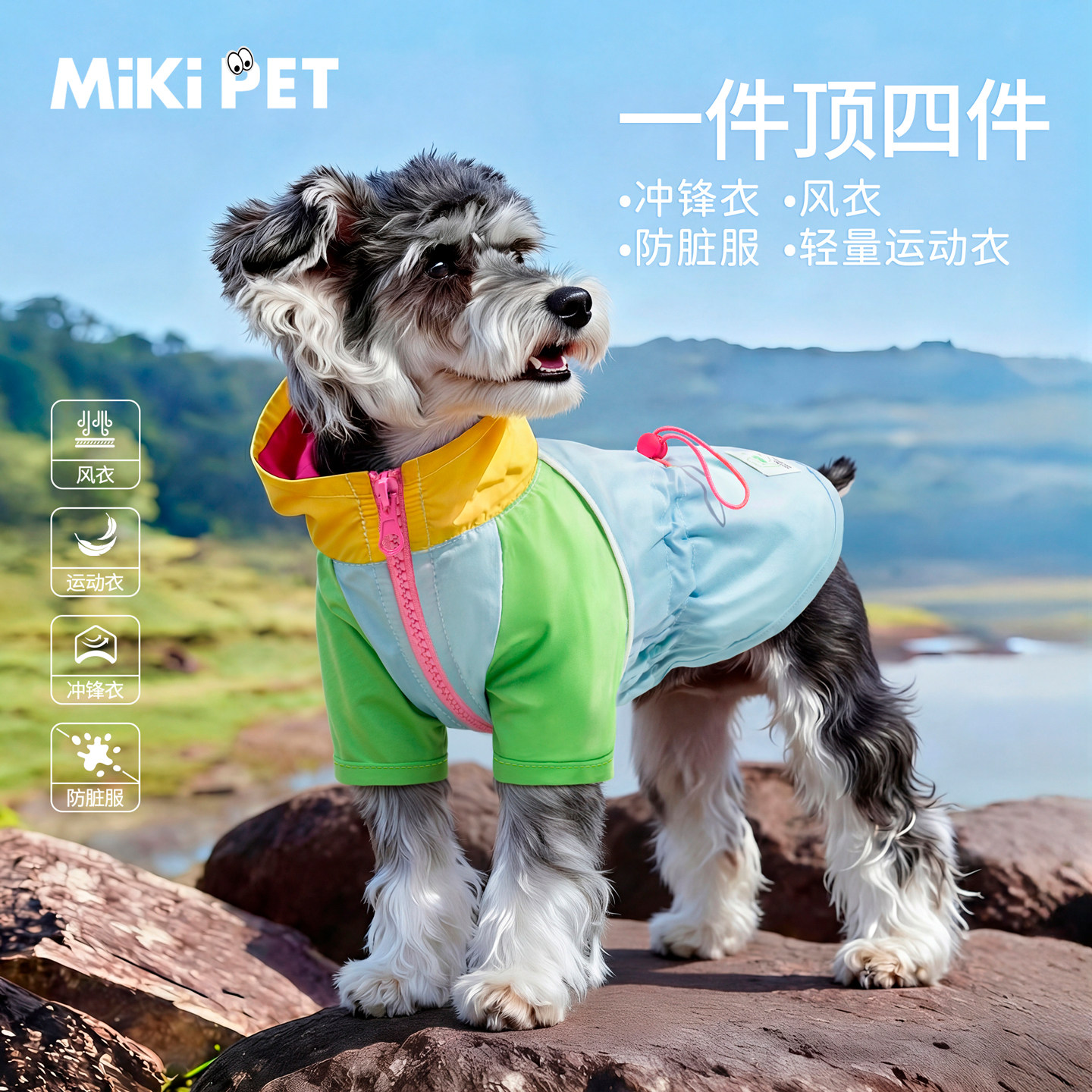 小狗狗衣服夏天薄款冲锋衣外套雪纳瑞比熊小型犬2026新款宠物风衣图片