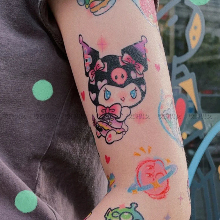 软萌风少女花臂可爱动漫卡通纹身贴防水持久库洛米