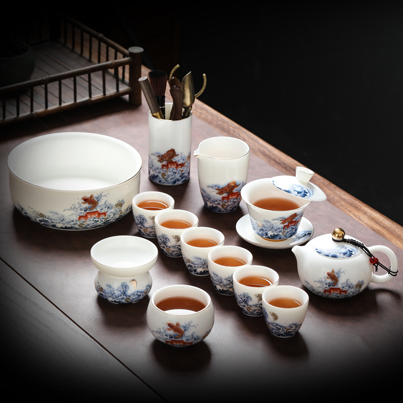 茶具套装2025新款陶瓷羊脂玉家用茶杯通透高档轻奢大气功夫一整套
