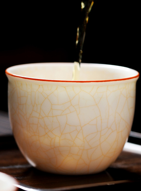 茶杯主人个人一杯陶瓷纯色白色中式功夫男女士专用大品茗喝茶茶具