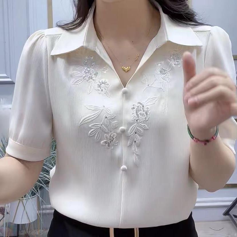 新中式国风刺绣衬衫女款设