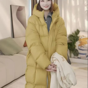 新国标95白鹅绒南瓜泡芙新款女装长款羽绒服女宽松连帽