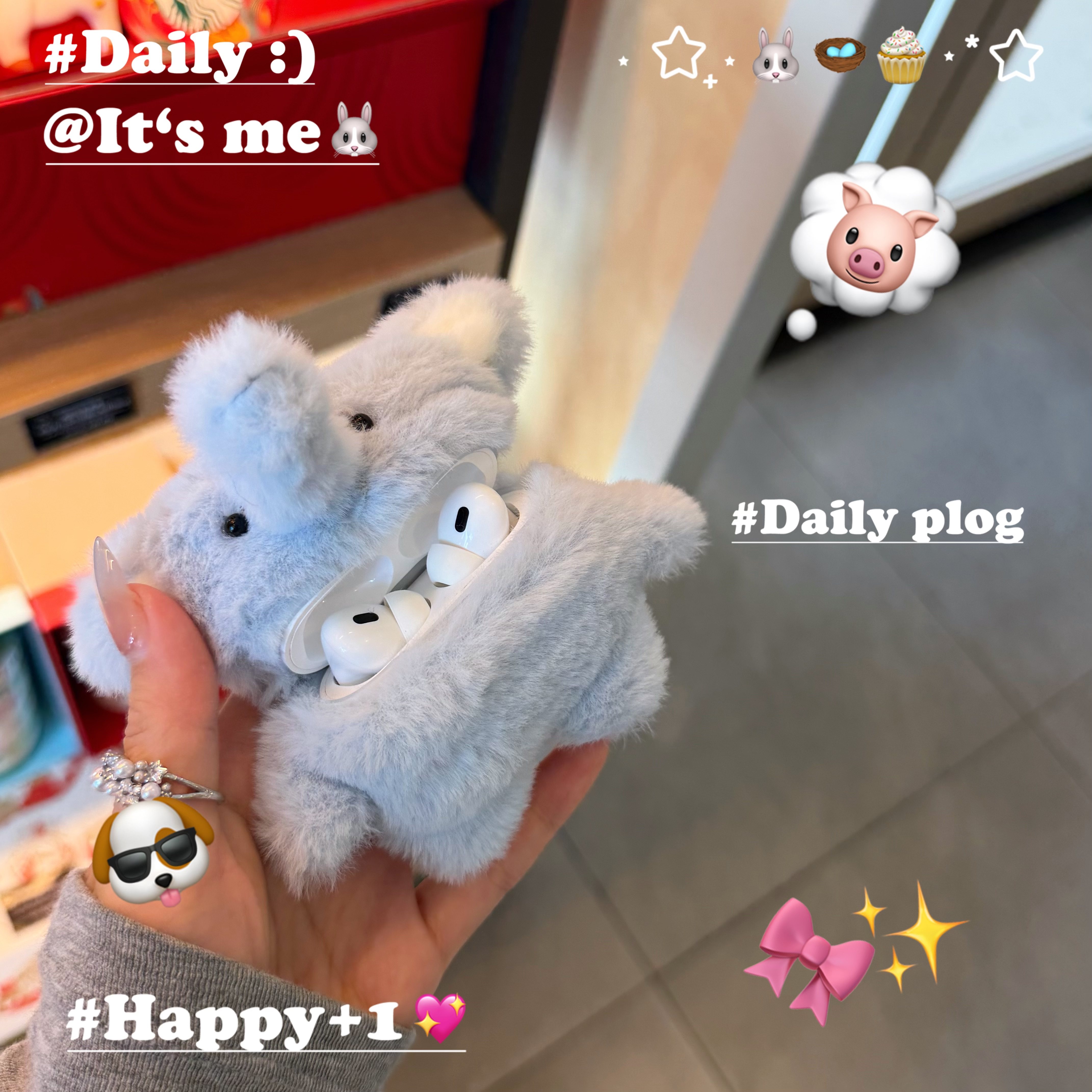 日韩可爱毛绒蓝色立体鼻子小象适用AirPods2代4保护套苹果耳机套耳机壳airpodspro3情侣保护套,3C数码配件,耳机保护套,淘宝优惠券,粉丝福利购,淘宝优惠卷